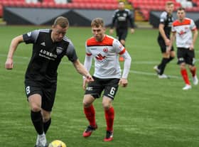 Peterhead skipper Scott Brown capped a fine display against Clyde with his side's second goal (pic: Craig Black Photography)