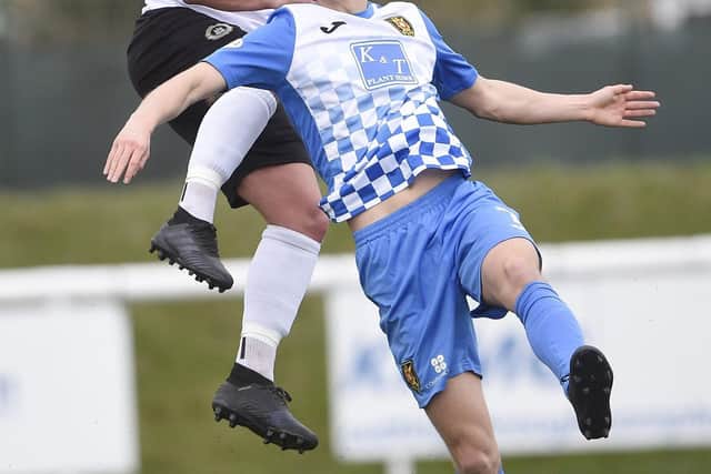Cameron Breadner (right) in action earlier in his career (Pic by Greg Macvean)