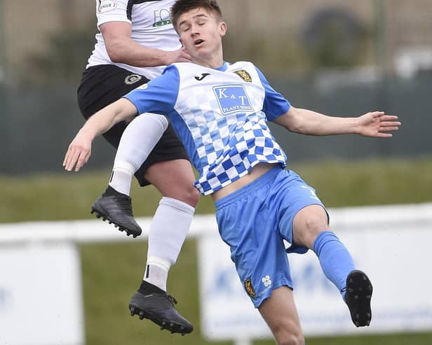 Cameron Breadner (right) in action earlier in his career (Pic by Greg Macvean)