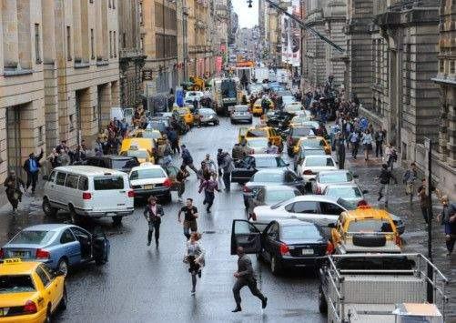 Glasgow stands in for Philadelphia during the opening zombie attack in the 2013 film World War Z - with Brad Pitt’s character Gerry Lane and family stuck in traffic on Cochrane Street. George Square and the City Chambers feature in a subsequent scene when zombies swarm on the city.