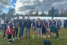 11 walkers stretched their legs some 22.6 miles as part of the Kiltwalk's Mighty Stride route.