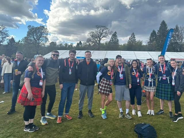 11 walkers stretched their legs some 22.6 miles as part of the Kiltwalk's Mighty Stride route.