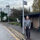 Jackson Carlaw pictured at an Eaglesham bus stop