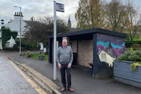Jackson Carlaw pictured at an Eaglesham bus stop