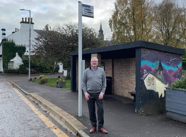 Jackson Carlaw pictured at an Eaglesham bus stop