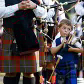 Pipers young and old took part.