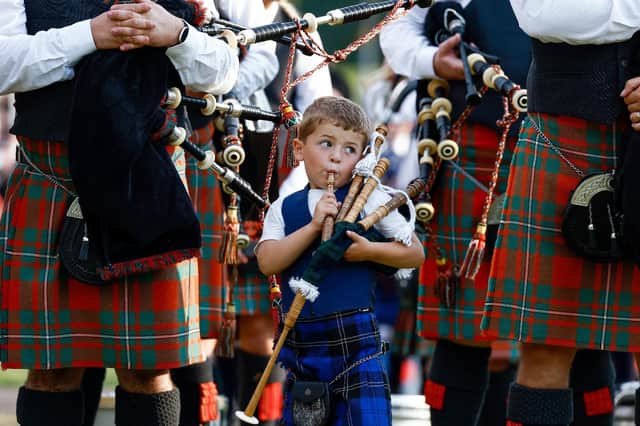 Pipers young and old took part.