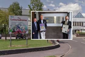 CELEBRATIONS: Mark Grant and Jim Neill of EDLC Trust mark the occasion with council leader Gordan Low