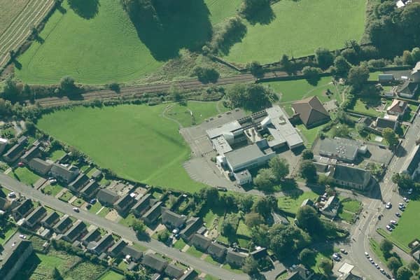 Aerial view of the new learning campus in Neilston