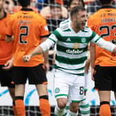 Josip Juranovic makes it 6-0 for Celtic in the 55th minute. (Photo by Craig Williamson / SNS Group)