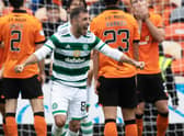 Josip Juranovic makes it 6-0 for Celtic in the 55th minute. (Photo by Craig Williamson / SNS Group)