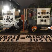 Extinction Rebellion has blocked the front entrance to the Home Office building in Glasgow. 