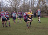 Ruairidh Anderson kicks forward for Uddingston at Dalziel (Pic by Allan Buchanan)