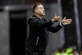 Rangers manager Michael Beale issues instructions during the 2-1 defeat by Newcastle United.