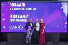 Peter’s Bakery took top prize in the Morning Roll category in the prestigious Scottish Baker of the Year Awards