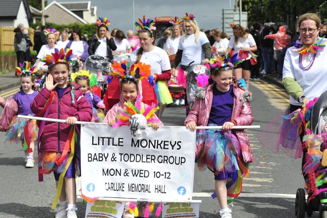 The colourful cavalcade provided by Little Monkeys Baby and Toddler Group.