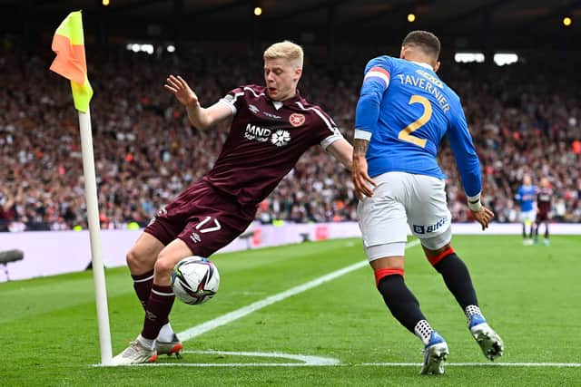 Alex Cochrane in action for Hearts during the Scottish Cup final against Rangers. Picture: SNS