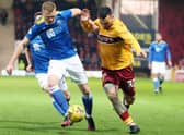Tony Watt - now of Dundee United - playing earlier this season for Motherwell against St Johnstone, who have been found to have the most loyal players in survey (Pic by Ian McFadyen)