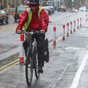 Temporary cycle lanes have been created in Glasgow. 