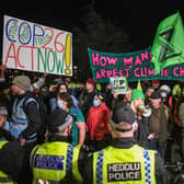 Police officers dealing with protesters in Glasgow at COP26. Picture: Peter Summers/Getty Images