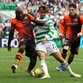 Celtic's Jota and Jeando Fuchs in action. (Photo by Craig Williamson / SNS Group)
