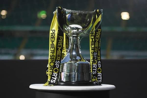 The Premier Sports Cup trophy.  (Photo by Ross MacDonald / SNS Group)