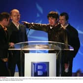 Alan McGee, at the 1996 Brit Awards as Oasis accept one of three awards. Picture: Alan Davidson/Shutterstock