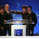 Alan McGee, at the 1996 Brit Awards as Oasis accept one of three awards. Picture: Alan Davidson/Shutterstock