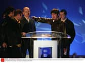 Alan McGee, at the 1996 Brit Awards as Oasis accept one of three awards. Picture: Alan Davidson/Shutterstock