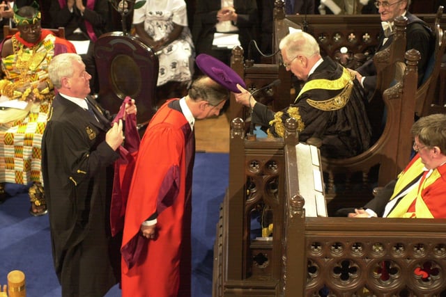 Honorary degree of Doctor of Laws for Prince Charles  in Bute Hall at the University of Glasgow  Commemoration Day  550th celebrations.
