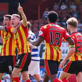 Partick Thistle's Kevin Holt celebrates his opener in the 3-0 win over Morton at Firhill (Photo by Alan Harvey / SNS Group)