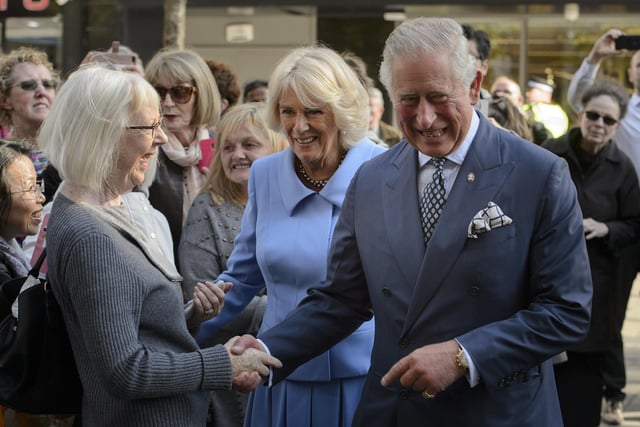 Prince Charles and Camilla arrive for their visit to the Mackintosh at the Willow Tea Rooms on September 07, 2018.