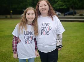 Tracy McMullen and daughter Eva, whose brother Jonathan is bedbound with long covid
