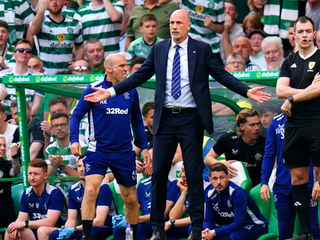 Rangers manager Philippe Clement gestures on the touchline during the cinch Premiership match at Celtic park, Glasgow. PIC: Jane Barlow/PA Wire.