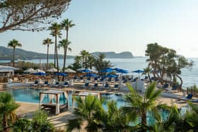 Spectacular views of the Ibizan coast from the pool at FERGUS Style Punta Arabi