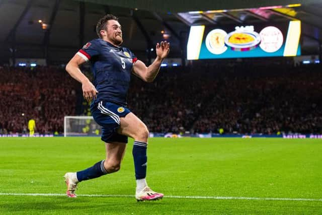 John Souttar gave Scotland the lead against Denmark at Hampden in November. (Photo by Ross MacDonald / SNS Group)