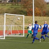 Carluke Rovers in action. They likely won't be on the pitch together again until July at the earliest. (Pic by Kevin Ramage)