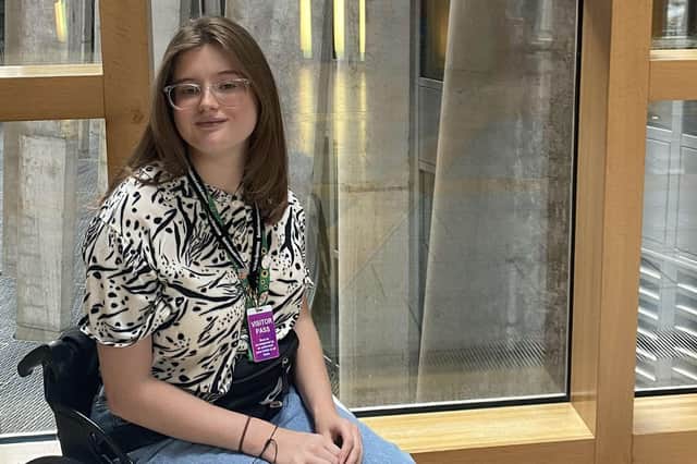 Ciara McCarthy, 18, on a visit to the Scottish Parliament