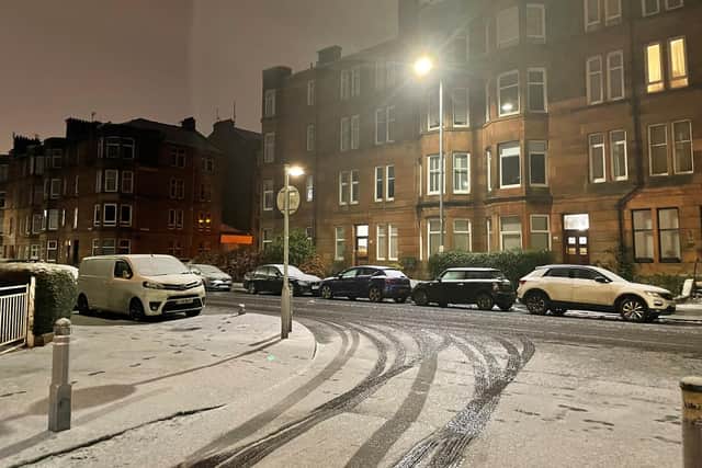 Snow covers the cars and roads in a residential area of Glasgow. Snow and ice have swept across parts of the UK, with cold wintry conditions set to continue for days. Picture date: Friday December 16, 2022.