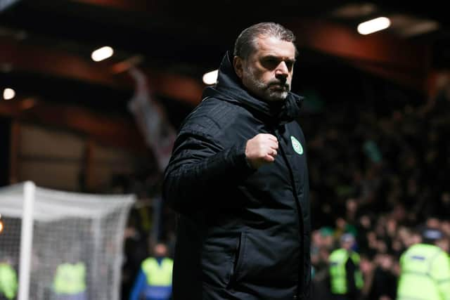 Celtic manager Ange Postecoglou at full time after the 2-1 win over Ross County. (Photo by Craig Williamson / SNS Group)