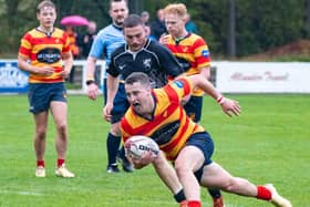 West of Scotland v Strathmore - Rory Cuthbertson took the West tally to 50 points with this try