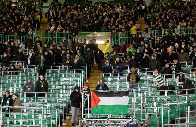 The section which usually holds the Green Brigade during the home match against St Mirren.