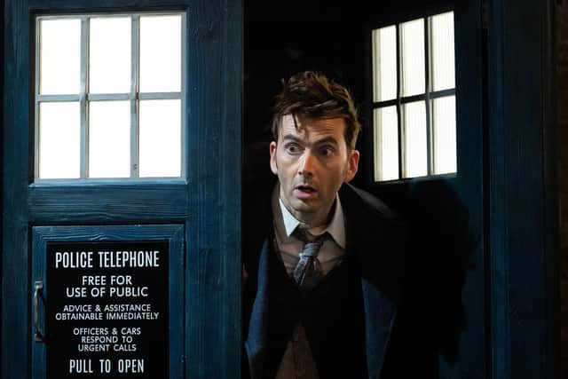 David Tennant back in the Tardis as he returns to play Doctor Who. Picture: BBC Studios/PA Wire.