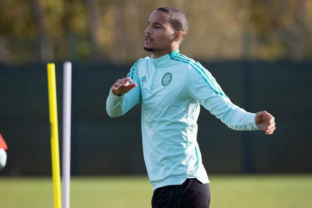 Christopher Jullien during a Celtic training session at Lennoxtown.