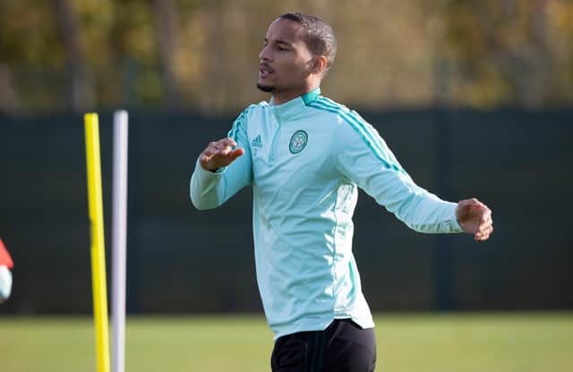 Christopher Jullien during a Celtic training session at Lennoxtown.