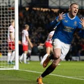 Rangers' John Lundstram celebrates making it 3-1 over RB Leipzig in the Europa League semi-final second leg at Ibrox Stadium. (Photo by Alan Harvey / SNS Group)