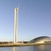 The tallest building in Glasgow is Glasgow Tower by the Science Centre on Pacific Quay constructed in 2001. Rarely scaled as it’s often shut to visitors, it stands 127 metres (417 ft) tall.
