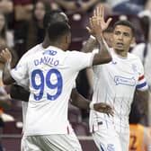 Rangers' James Tavernier, right, celebrates scoring a priceless goal against Servette.