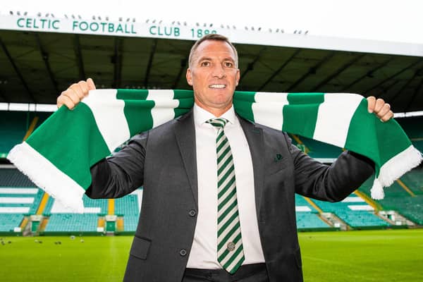 Brendan Rodgers is unveiled as the new Celtic manager at Celtic Park for the second time. (Photo by Craig Williamson / SNS Group)