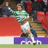 Jota celebrates after netting the winner in Celtic's scrappy  2-1 success in Aberdeen